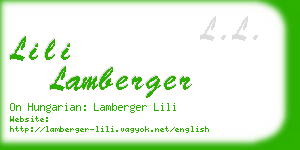 lili lamberger business card